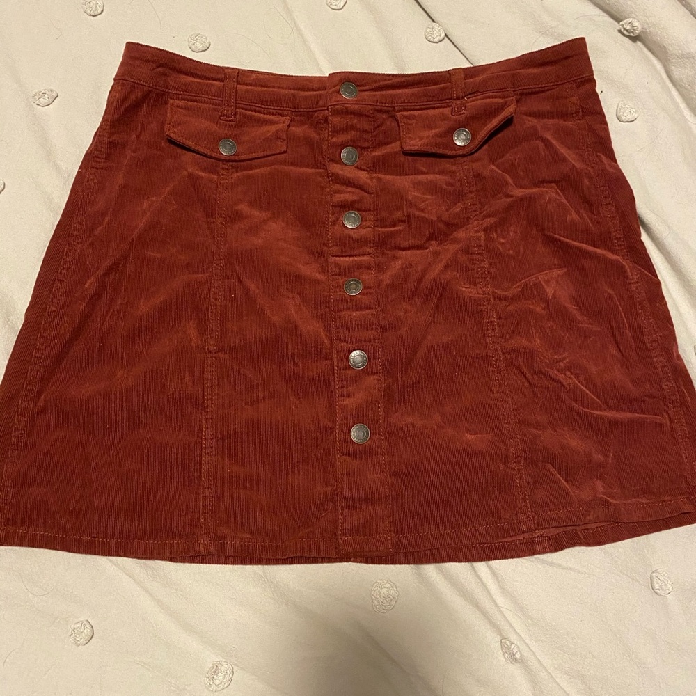 Maroon jean skirt